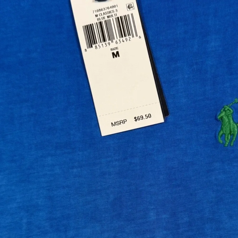 NEW‎ Polo Ralph Lauren Mens Medium Ombre Classic Fit T Shirt Blue Orange White
